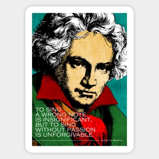 Ludwig Van Beethoven Inspirational Quote Sticker